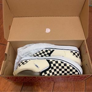 Vans slip on checkered shoes